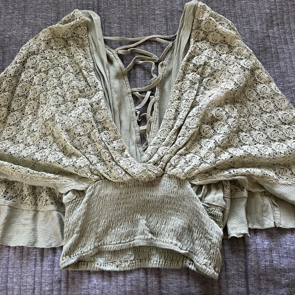 Sage green top